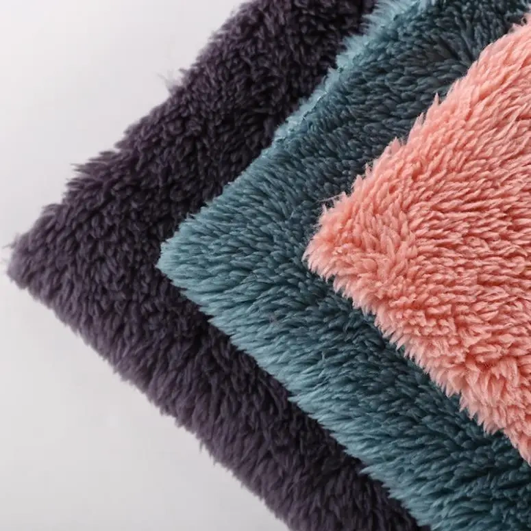 100% polyester sherpa fleece polar fleece plush fabric for baby blankets supplier in china sj#