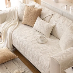 Modern Concise 100% Polyester Cosy Plush Non-Slip Quilted Sofa Covers For Living Room