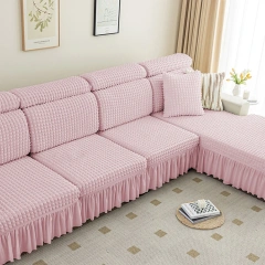 China Supplier Customized 100% Polyester Seersucker Elastic Sofa Cover Modern Style Jacquard Elastic Sofa Cover For Home