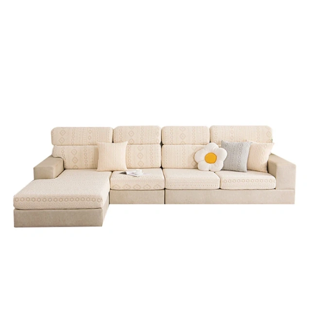2023 New Arrival 100% Polyester Jacquard Elastic Fleece Sofa Cover Tile Geometric Patterns Jacquard Sofa Cover For Home Decor