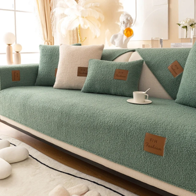 Best Quality Solid Color Faux Teddy Fur Sofa Cover Modern Soft And Comfortable Fleece Sofa Covers Fluffy For Home Hotel Cafe