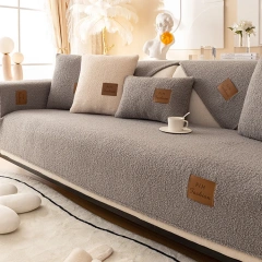 Solid Color Design 100% Polyester Teddy Fleece Sofa Cover Plain Dyed Soft And Comfortable Fleece Sofa Covers For Home Hotel