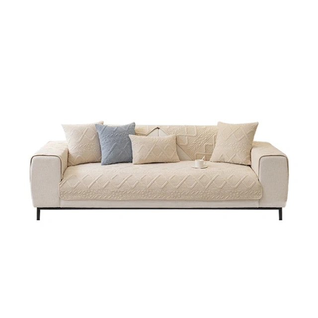 Quality Assurance Quilted Chenille Sofa Cushion Cover Modern Plant Pattern Quilted Sofa Covers For Home Hotel Cafe
