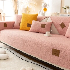 Best Quality Solid Color Faux Teddy Fur Sofa Cover Modern Soft And Comfortable Fleece Sofa Covers Fluffy For Home Hotel Cafe