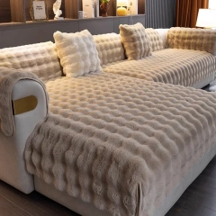 High Quality Pure Polyester 700gsm Anti-Static And Sustainable Faux Rabbit Fur Cushion For Home Decor