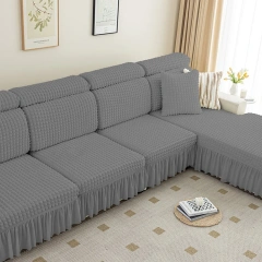 China Supplier Customized 100% Polyester Seersucker Elastic Sofa Cover Modern Style Jacquard Elastic Sofa Cover For Home