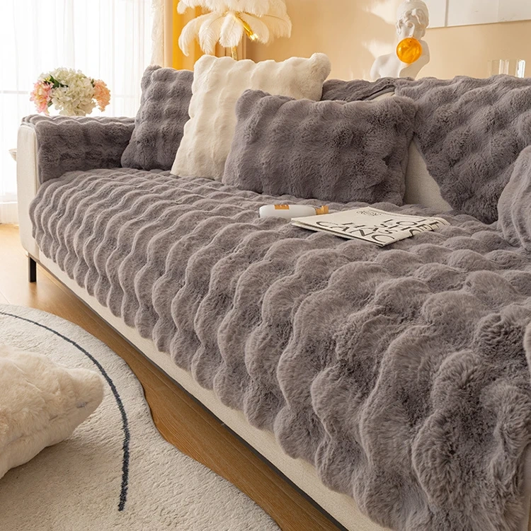 100% polyester faux bubbly rabbit fur plush fleece pillows cushions seat cushions pillow