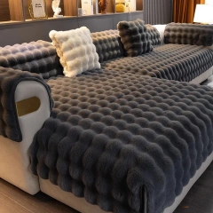 High Quality Pure Polyester 700gsm Anti-Static And Sustainable Faux Rabbit Fur Cushion For Home Decor