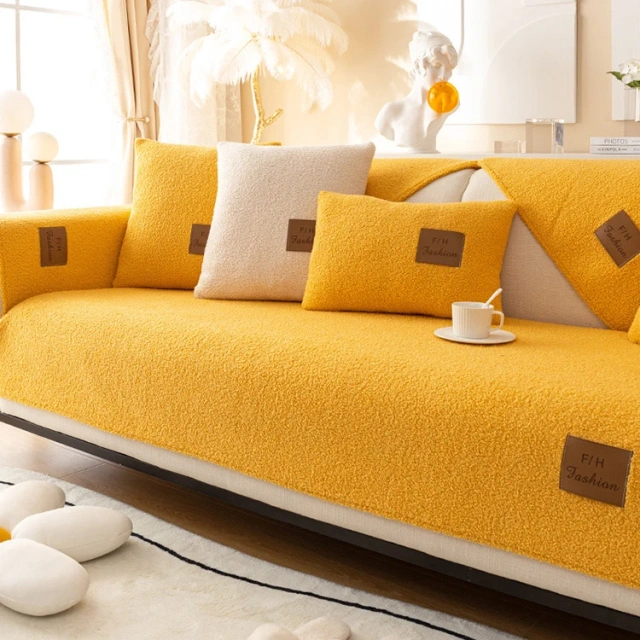 Best Quality Solid Color Faux Teddy Fur Sofa Cover Modern Soft And Comfortable Fleece Sofa Covers Fluffy For Home Hotel Cafe