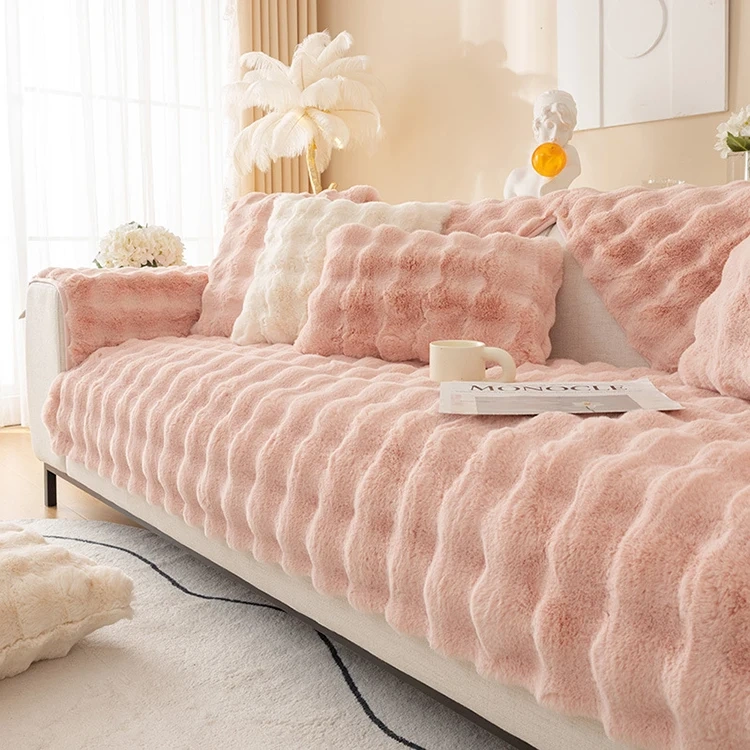 100% polyester faux bubbly rabbit fur plush fleece pillows cushions seat cushions pillow