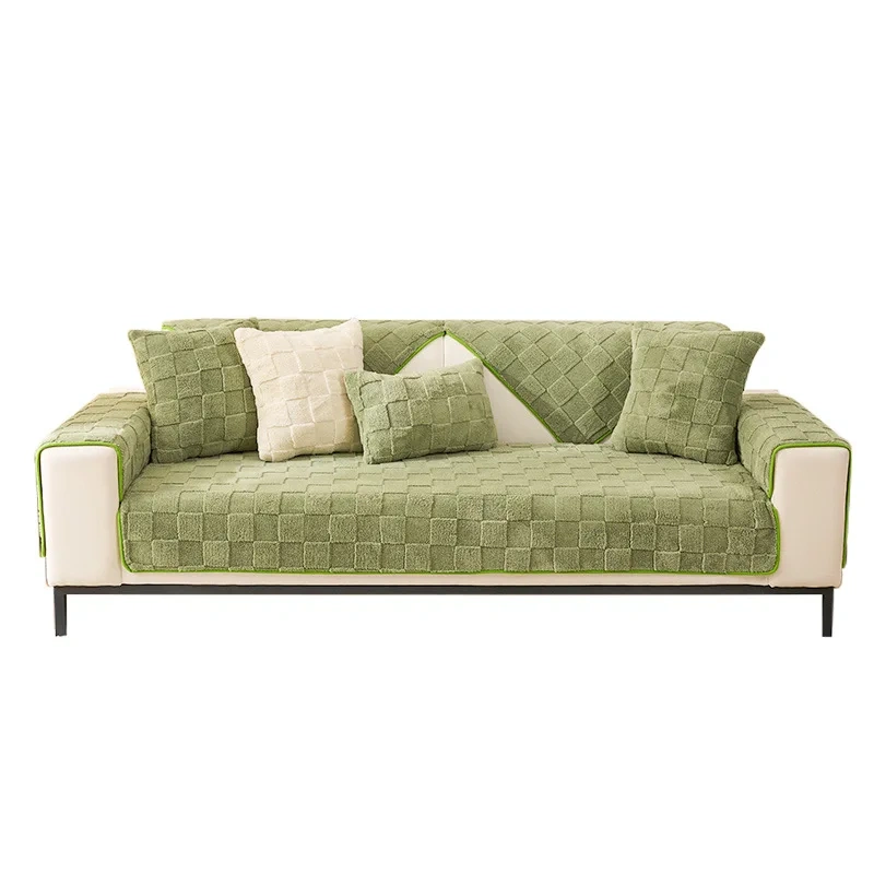 JQYC Winter Hot Sale Modern Soft Polyester Three-Seat Sofa Slipcovers Non-Slip Plush Cushions for Home Decor