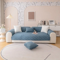 Winter cream wind honeycomb sofa cushion wholesale winter plush non-slip thickened cushion warm leather sofa cover