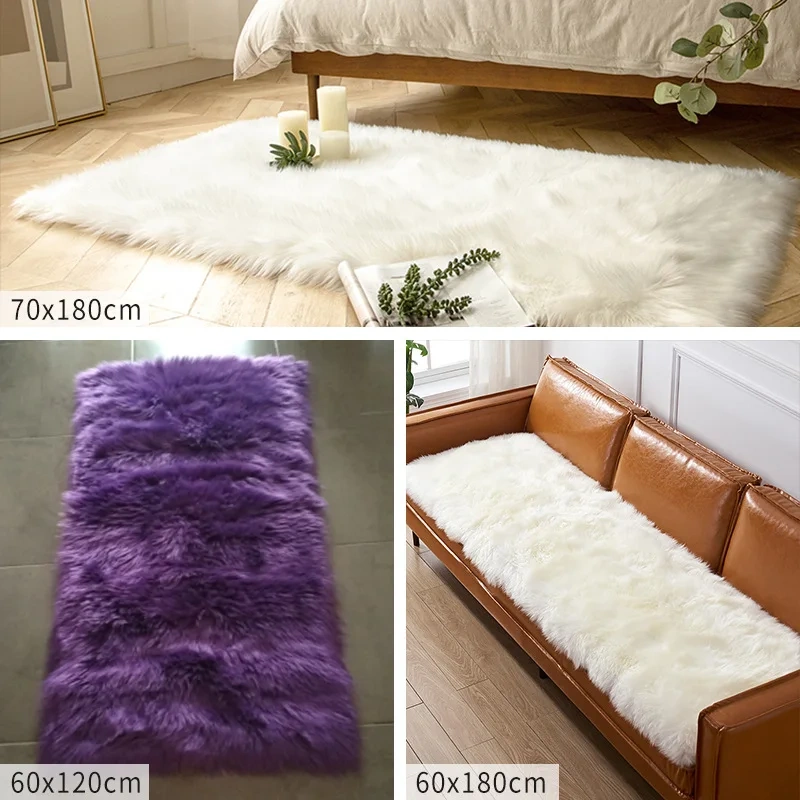 Wholesale Big Size 60*180 Plush Fluffy Floor Carpets Soft Sofa Cushion