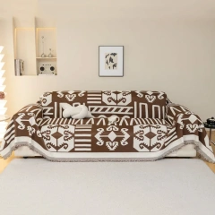 Top Seller Chenille Sofa Towel Super Soft Yarn Dyed Pattern Cozy Sectional Sofa Decoration New Product Supply
