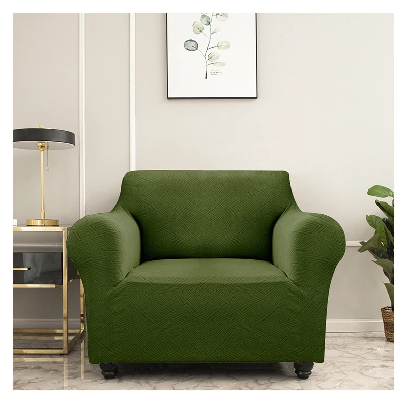 High Quality Luxury Home Textile Elastic 1 Seat Slipcover Protector Orange Color Stretch Single Seater Sofa Chair Couch Cover