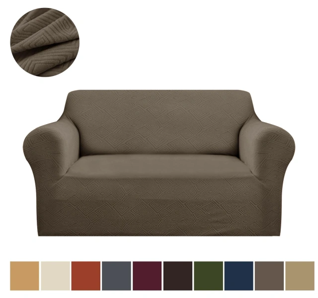 High Quality Stretch Jacquard Double-seat Sofa Cover Machine Washable Spandex Soft Covers 2 Seater Slipcover
