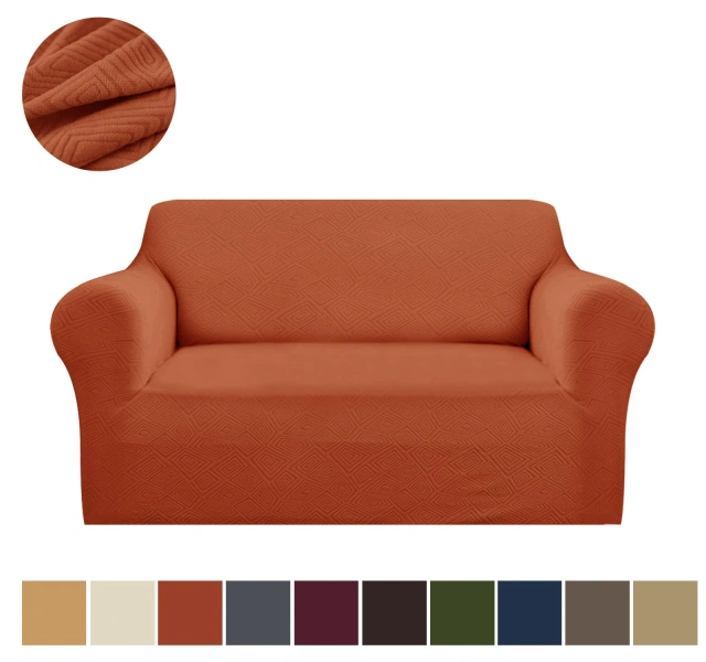 High Quality Stretch Jacquard Double-seat Sofa Cover Machine Washable Spandex Soft Covers 2 Seater Slipcover