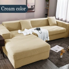 Wholesale Knitted Thick Chaise Corner Slipcover Protector Strech L-shaped 5 6 Seater Sofa Couch Cover For U Shape Sectional Sofa