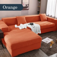 Wholesale Knitted Thick Chaise Corner Slipcover Protector Strech L-shaped 5 6 Seater Sofa Couch Cover For U Shape Sectional Sofa
