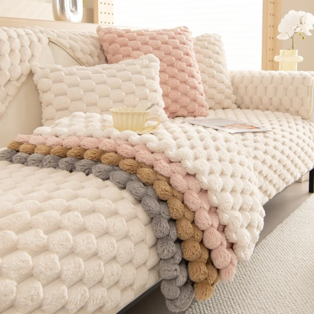Warm Thickened Plush Sofa Towel  Non-slip Sofa Covers  Simple Modern Sofa Towel Covers