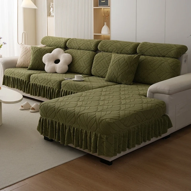 JIUZHONG 360 Degree Sofa Cushions Cover Tear Stain Resistant Slipcover High Stretch Elastic & Anti-Slip Spandex Protector