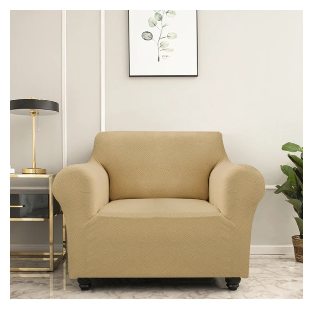 High Quality Luxury Home Textile Elastic 1 Seat Slipcover Protector Orange Color Stretch Single Seater Sofa Chair Couch Cover