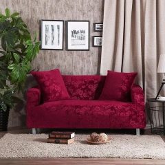 Modern Living Room Universal Sectional Elastic Flannel Three-seater Slipcover Velvet Embossing Floral Stretch Sofa Couch Cover