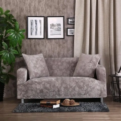 Modern Living Room Universal Sectional Elastic Flannel Three-seater Slipcover Velvet Embossing Floral Stretch Sofa Couch Cover