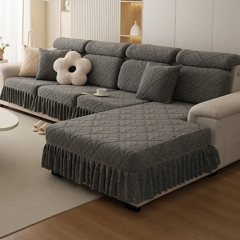 JIUZHONG 360 Degree Sofa Cushions Cover Tear Stain Resistant Slipcover High Stretch Elastic & Anti-Slip Spandex Protector