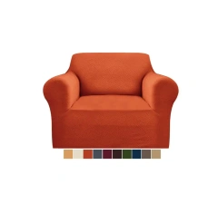 High Quality Luxury Home Textile Elastic 1 Seat Slipcover Protector Orange Color Stretch Single Seater Sofa Chair Couch Cover