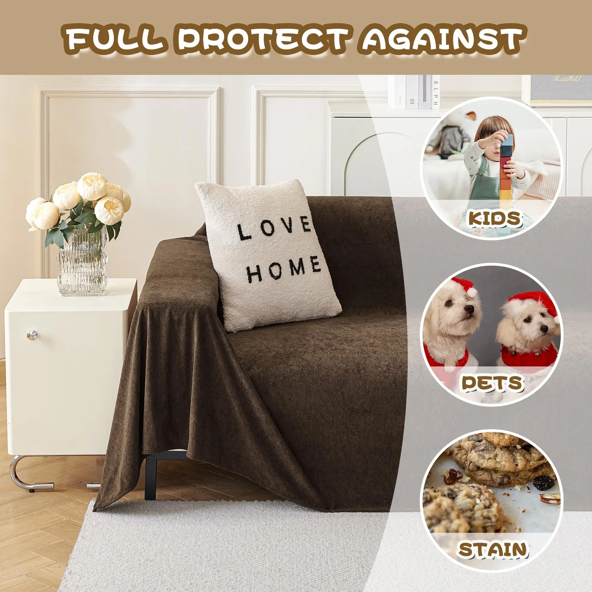 Anti-slip and waterproof dog sofa cover