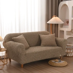 High Quality Solid Plaid Seersucker Sofa Cover Three-seat  Elastic Stretch Slipcover Solid Sectional Anti-slip Sofa Seat Covers