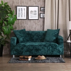 Modern Living Room Universal Sectional Elastic Flannel Three-seater Slipcover Velvet Embossing Floral Stretch Sofa Couch Cover