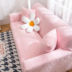 Flower Jacquard Universal Velvet Stretch Sofa Cover Set, Super Soft Protect Cover Sofa Slipcover Non-slip 7 Seater Covers
