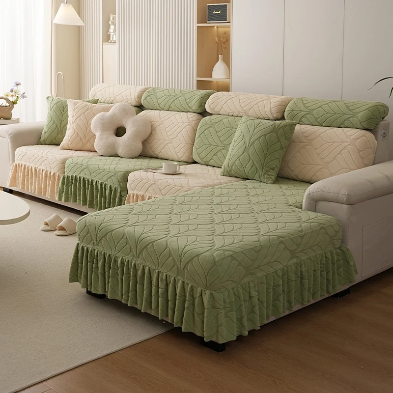 JIUZHONG 360 Degree Sofa Cushions Cover Tear Stain Resistant Slipcover High Stretch Elastic & Anti-Slip Spandex Protector