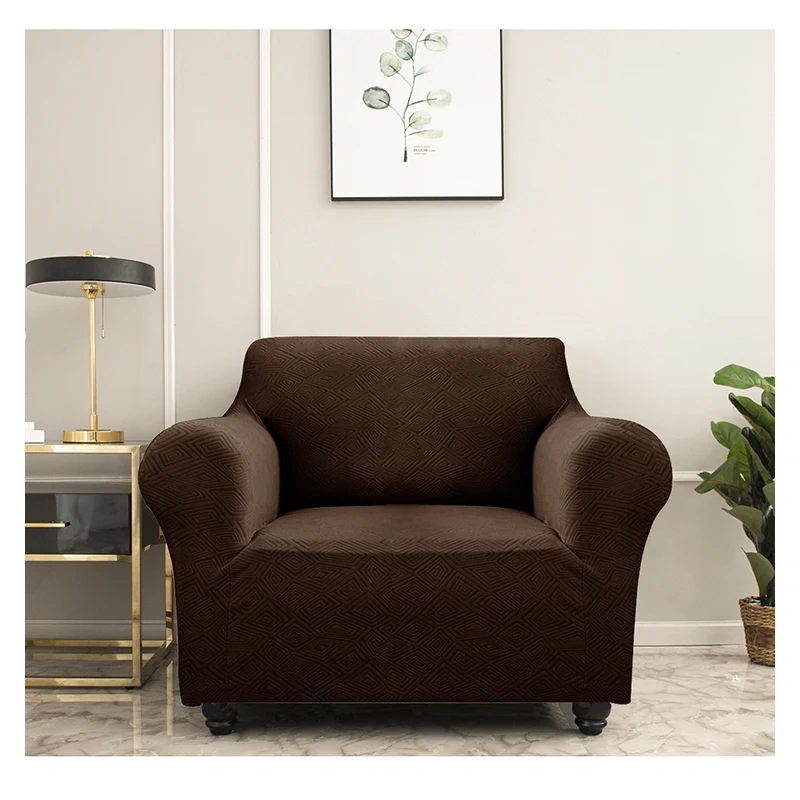 High Quality Luxury Home Textile Elastic 1 Seat Slipcover Protector Orange Color Stretch Single Seater Sofa Chair Couch Cover