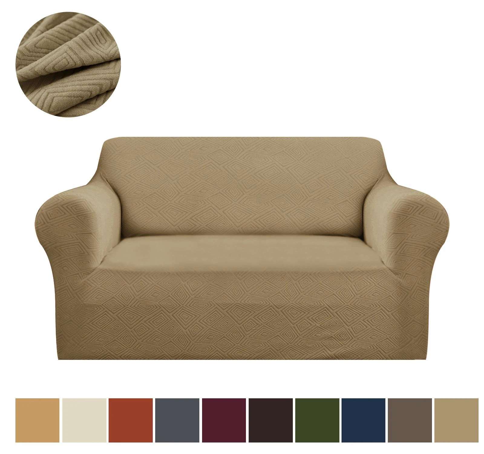 High Quality Stretch Jacquard Double-seat Sofa Cover Machine Washable Spandex Soft Covers 2 Seater Slipcover
