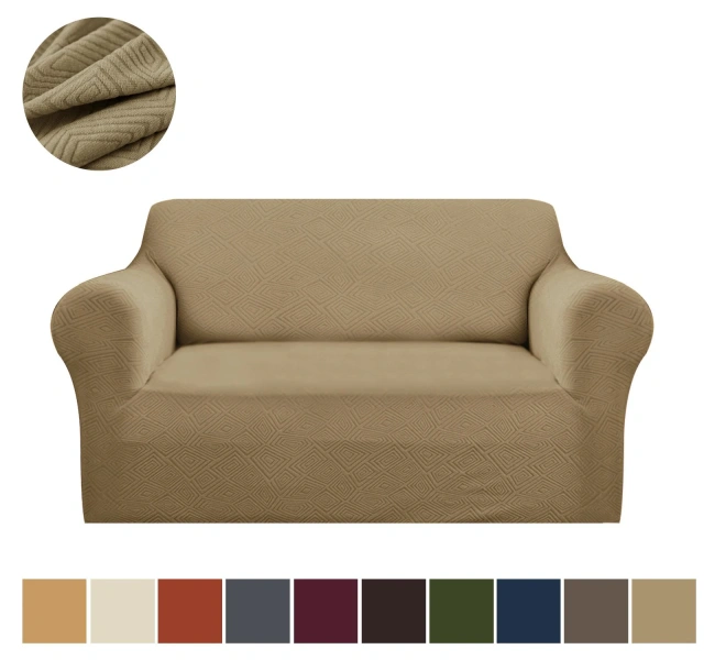 High Quality Stretch Jacquard Double-seat Sofa Cover Machine Washable Spandex Soft Covers 2 Seater Slipcover