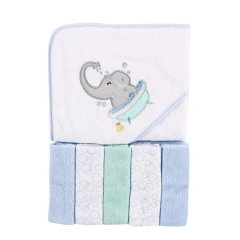 Baby Receiving Blanket Set Newborn Hoodie Cartoon Coral Fleece Towels Blanket  Baby Washcloths Soft Absorbent