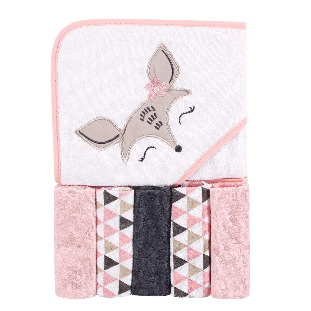 Baby Receiving Blanket Set Newborn Hoodie Cartoon Coral Fleece Towels Blanket  Baby Washcloths Soft Absorbent