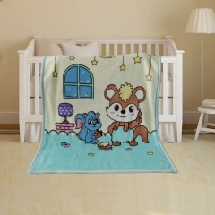 Wholesale Cheap Printing Cartoon Kid Manta Minky Children Animal Coral Fleece Baby Blankets