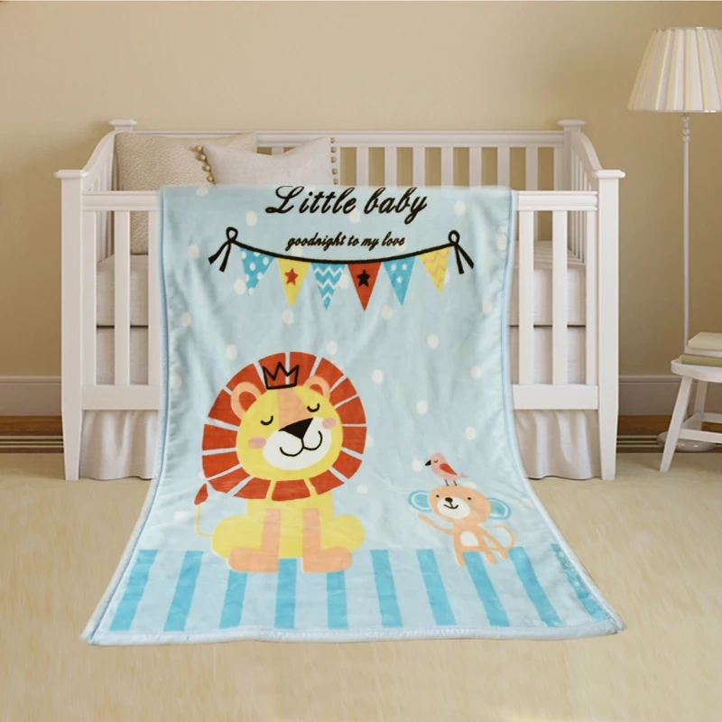 Wholesale Cheap Printing Cartoon Kid Manta Minky Children Animal Coral Fleece Baby Blankets
