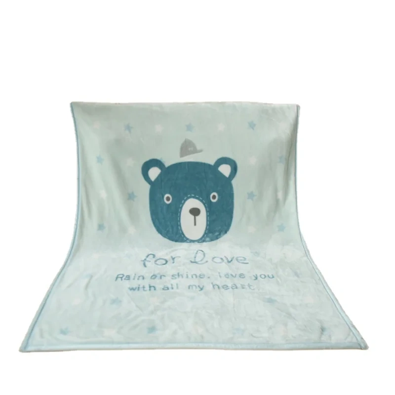 Wholesale Cheap Printing Cartoon Kid Manta Minky Children Animal Coral Fleece Baby Blankets