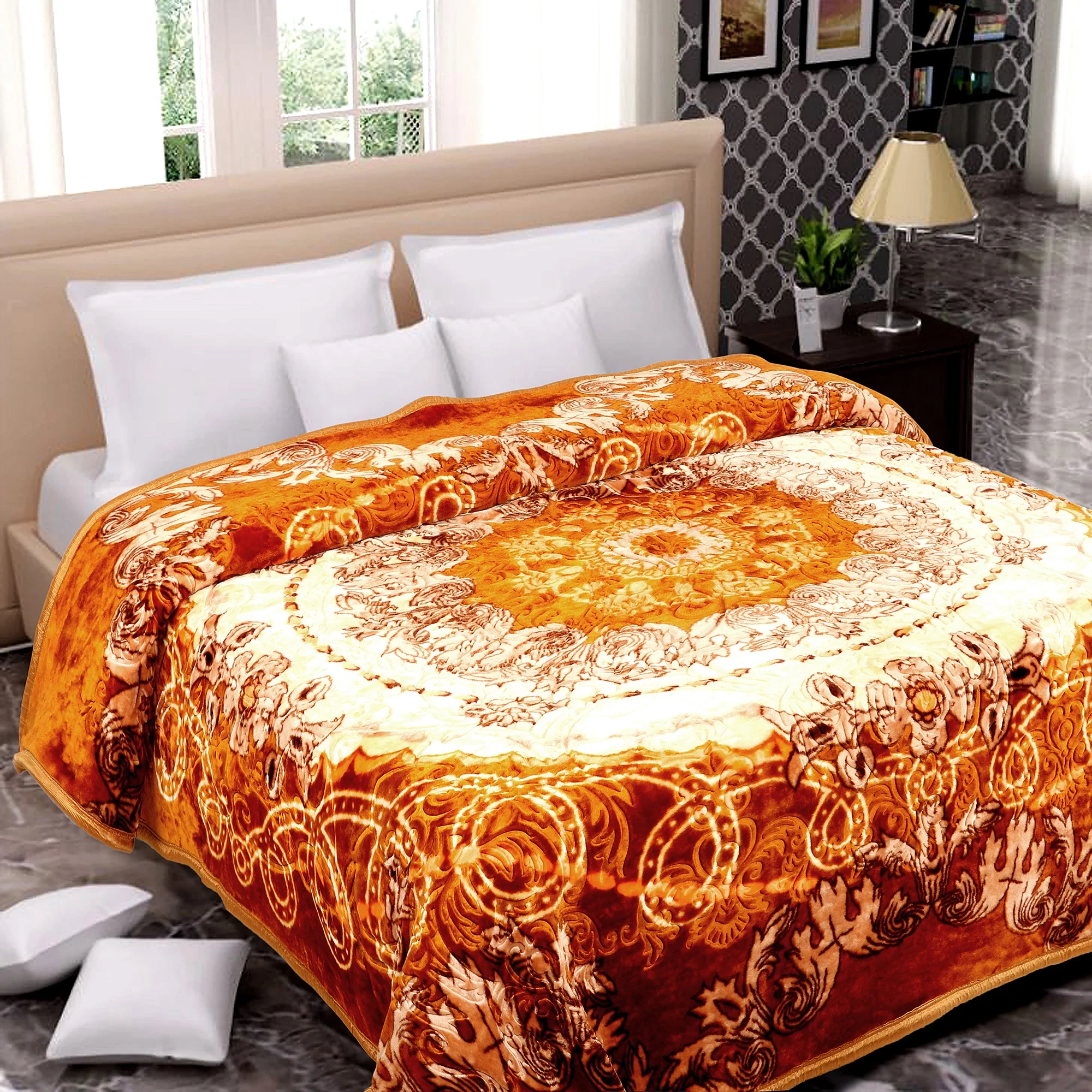 Hot New 100% Polyester Flower Coral Fleece Plaid Printing Blanket Blankets heavy weighted blankets for winter