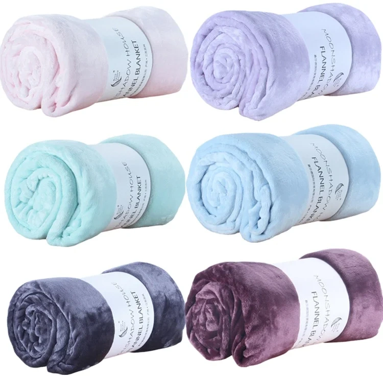 Warm and Cozy Flannel Blanket for Couch Bed and Sofa Soft and Soothing Throw Blanket in Solid Color