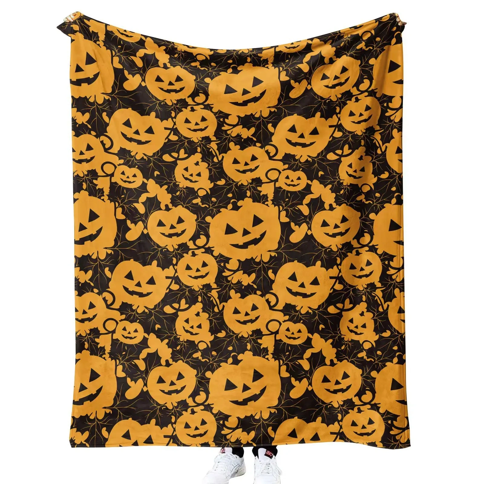 Halloween flannel blanket with digital printing, comfortable, soft, warm, double-sided velvet