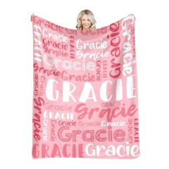 Customized 3D Photo Digital Printing flannel Blanket Personalized with Name and Logo for Baby's Room