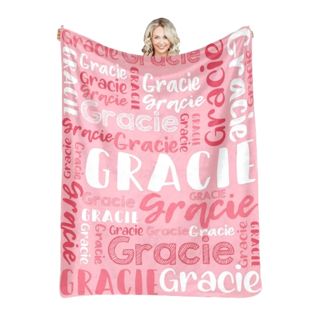 Customized 3D Photo Digital Printing flannel Blanket Personalized with Name and Logo for Baby's Room