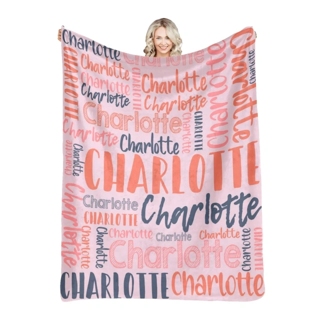 Customized 3D Photo Digital Printing flannel Blanket Personalized with Name and Logo for Baby's Room