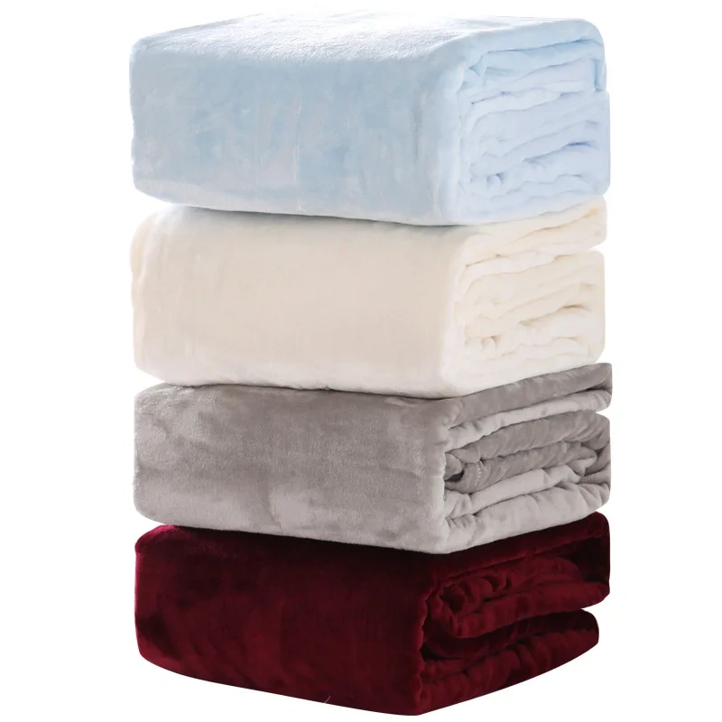Warm and Cozy Flannel Blanket for Couch Bed and Sofa Soft and Soothing Throw Blanket in Solid Color